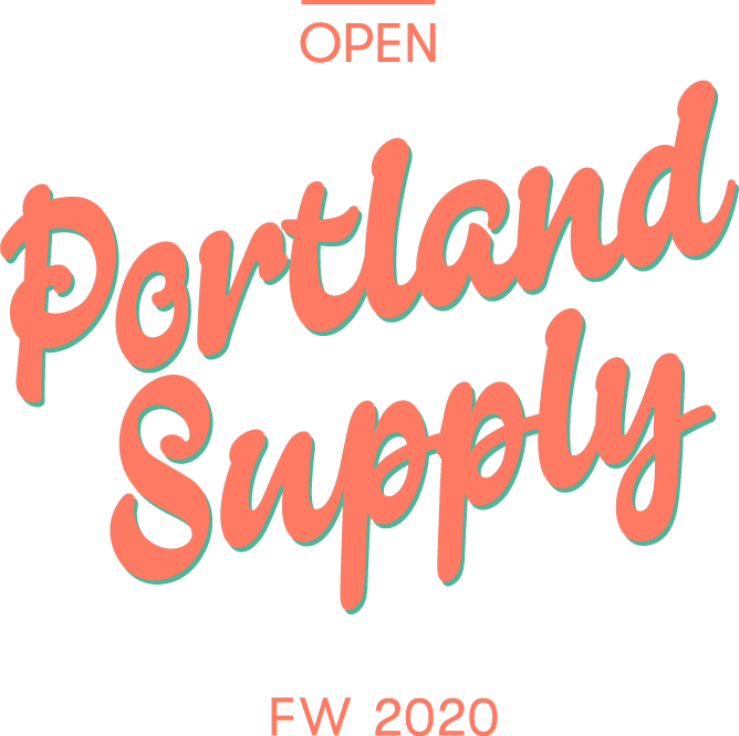 This image has an empty alt attribute; its file name is AO-PortlandSupply_Logo-Transparent_Pink-Green_1-1.png